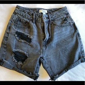Mom fit black denim shorts!
